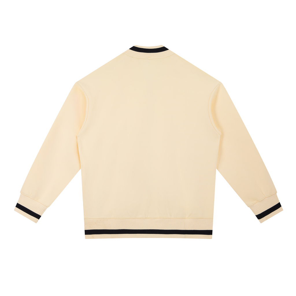 Cream Limbo Town Zip Bomber Jacket